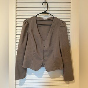 Reformation button down blouse.